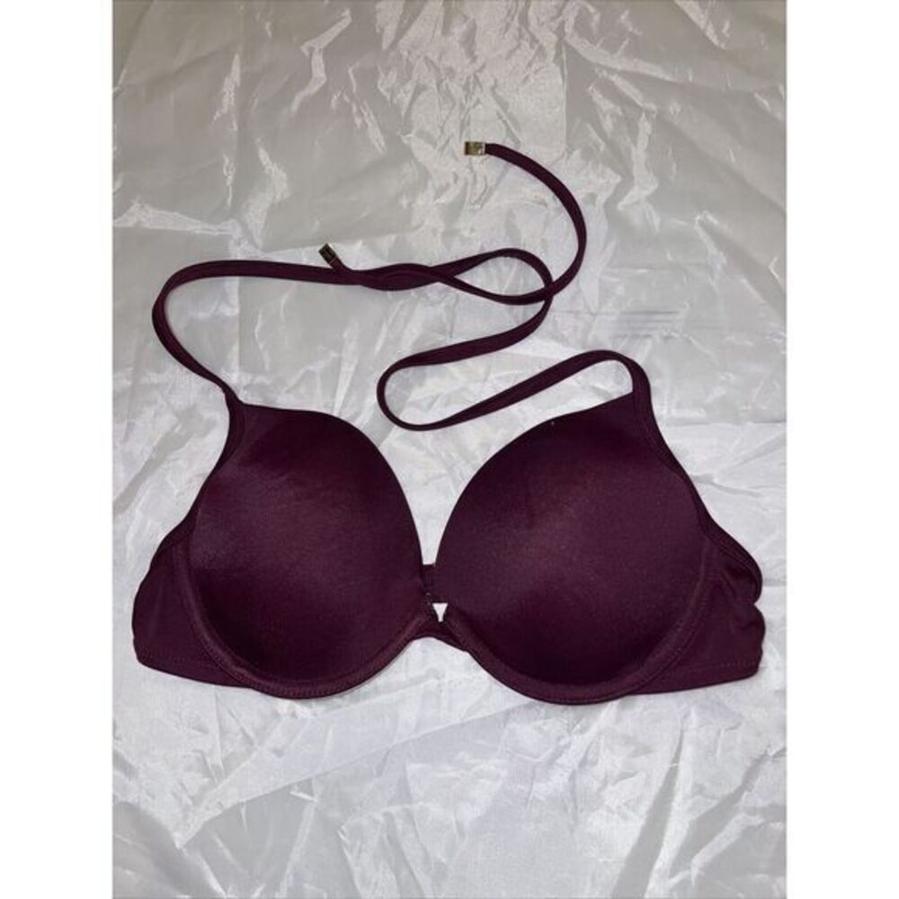 VICTORIA'S SECRET PADDED BIKINI TOP Maroon SIZE 34B